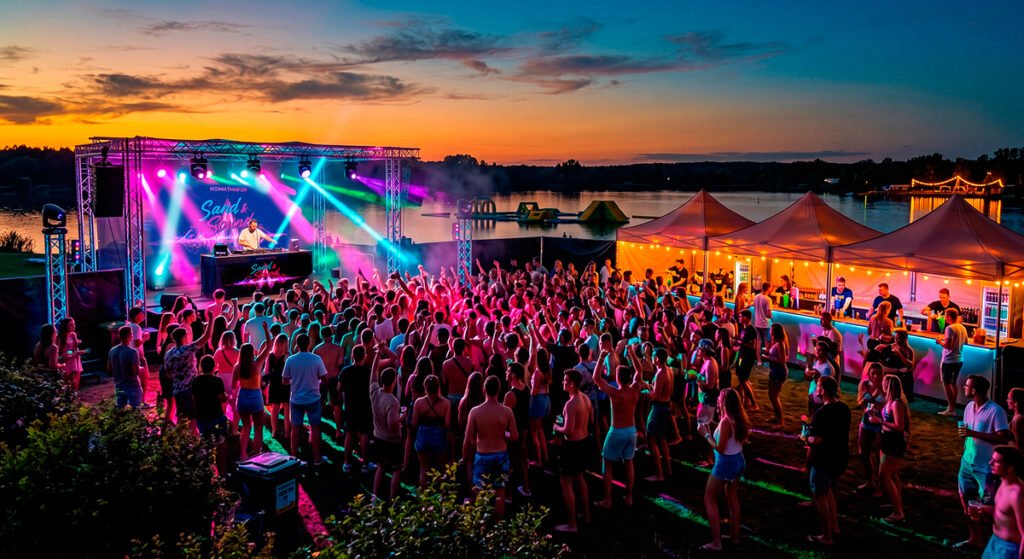 Mainstage – Bühne und Publikum beim Beach-Open-Air am Bernsteinsee